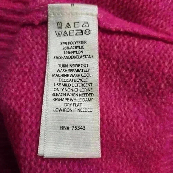 Cupcakes & Cashmere Pink Color Block Sweater Soft Relax Fit Size Large #060 - Picture 6 of 8